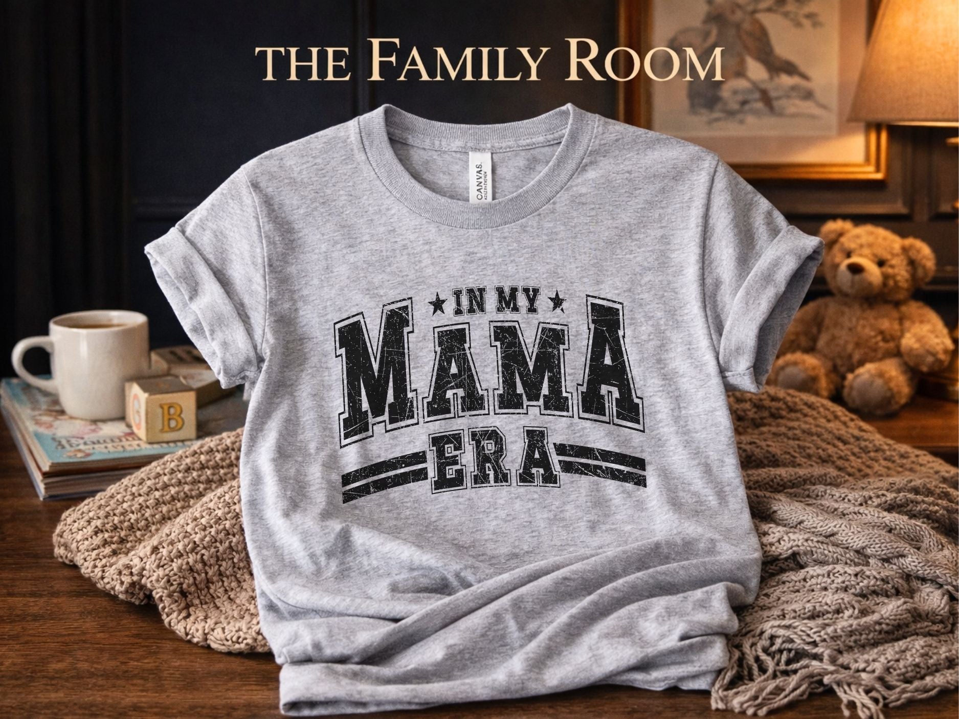 Family graphic t-shirts for moms, dads, aunts and pet parents celebrating birthdays and life milestones – The Family Room collection.
