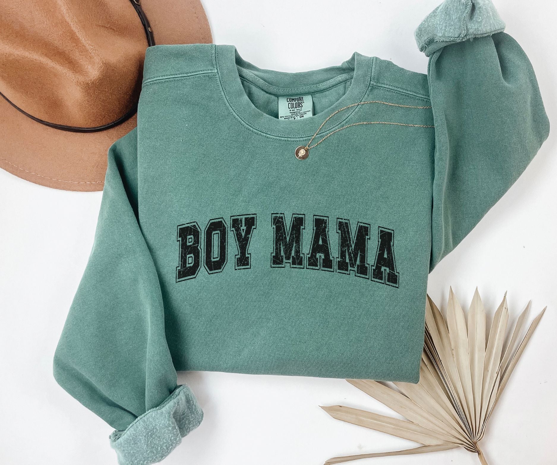 Boy Mama Comfort Colors Varsity Sweatshirt