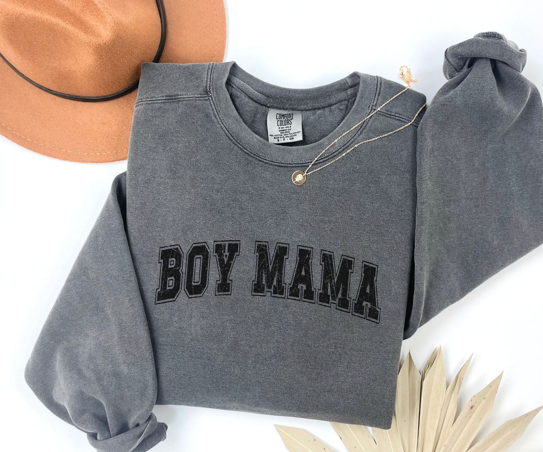 Boy Mama Comfort Colors Varsity Sweatshirt