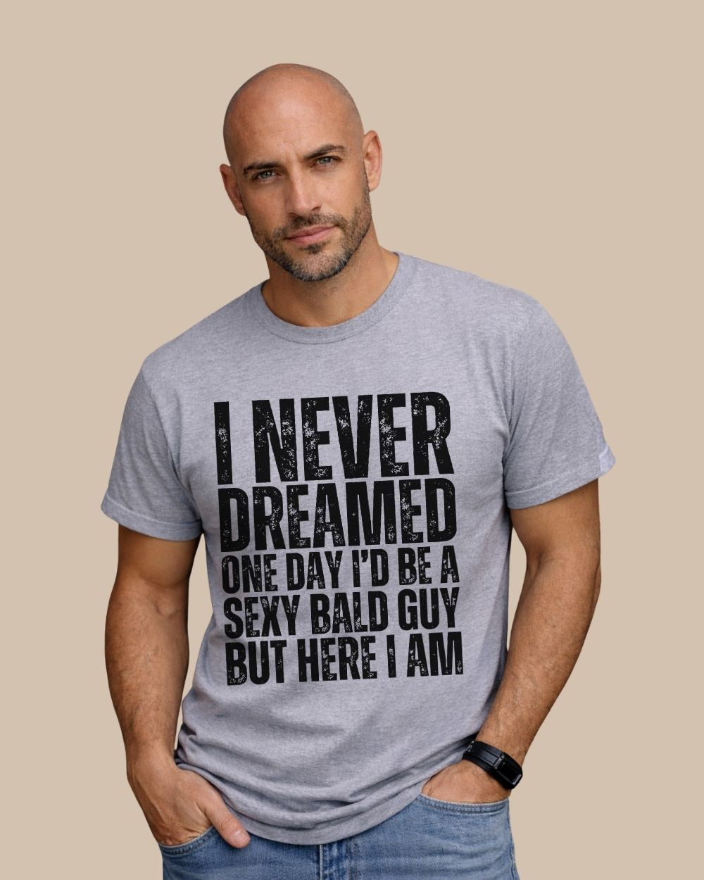 Funny Sexy Bald Guy T-Shirt-Bald Humor Tee