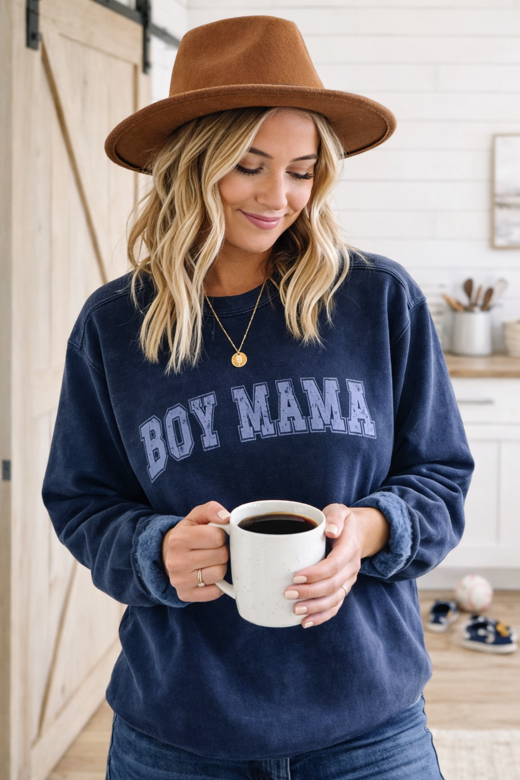 Boy Mama Comfort Colors Varsity Sweatshirt